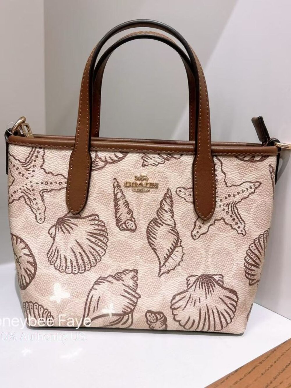 Coach City Mini Tote Bag In Signature With Shell CBM65